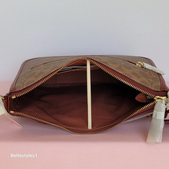 COACH Chaise Signature Canvas & Leather Crossbody Bag-Tan Rust color🎈$220. - Picture 14 of 16